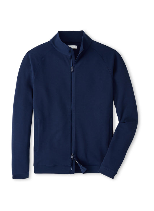 Peter Millar Men's Cradle Pique Performance Full-Zip Cardigan - British Grey - MD