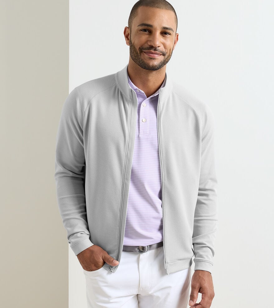 Peter Millar Men's Cradle Pique Performance Full-Zip Cardigan