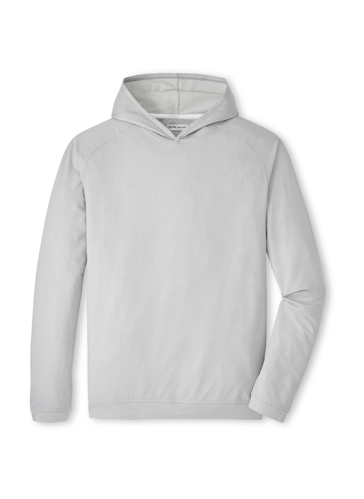 Peter Millar Men's Pine Houndstooth Performance Hoodie - Gale Grey - SM