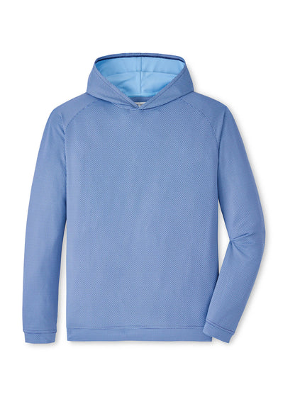 Peter Millar Men's Pine Houndstooth Performance Hoodie - Gale Grey - MD