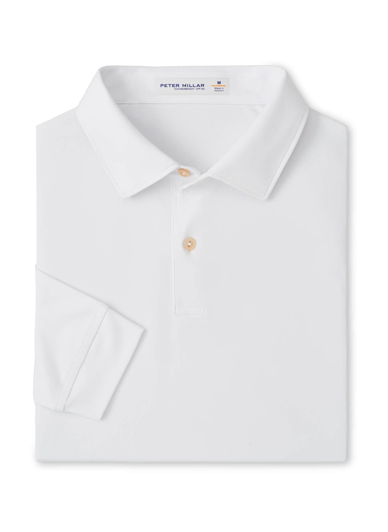 Peter Millar Men's Featherweight Long-Sleeve Performance Polo - White - SM