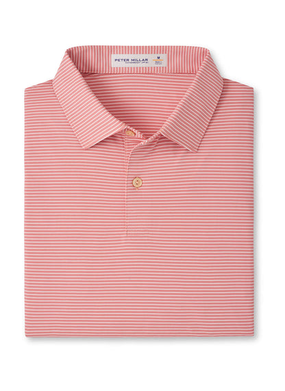 Peter Millar Men's Featherweight Stripe Performance Polo SP26 - Venetian Pink - SM
