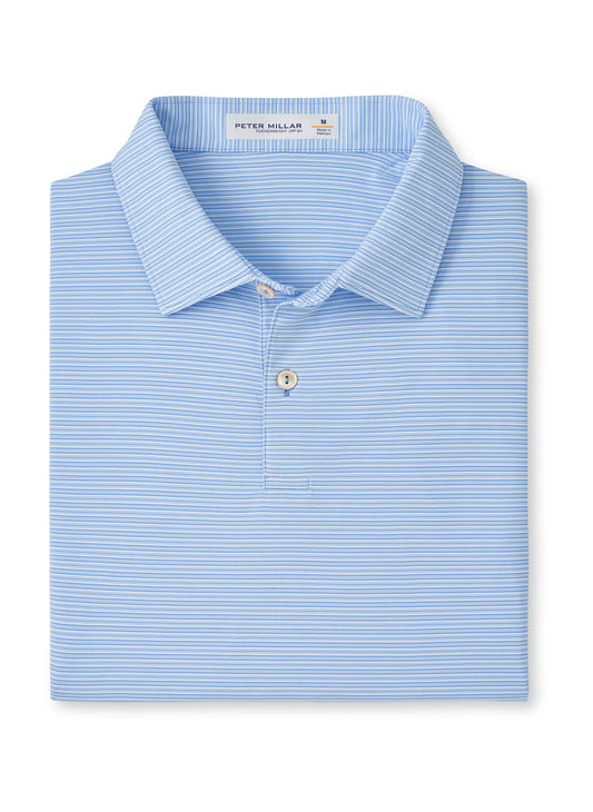 Peter Millar Men's Featherweight Trading Stripe Performance Polo - Bluebird - SM