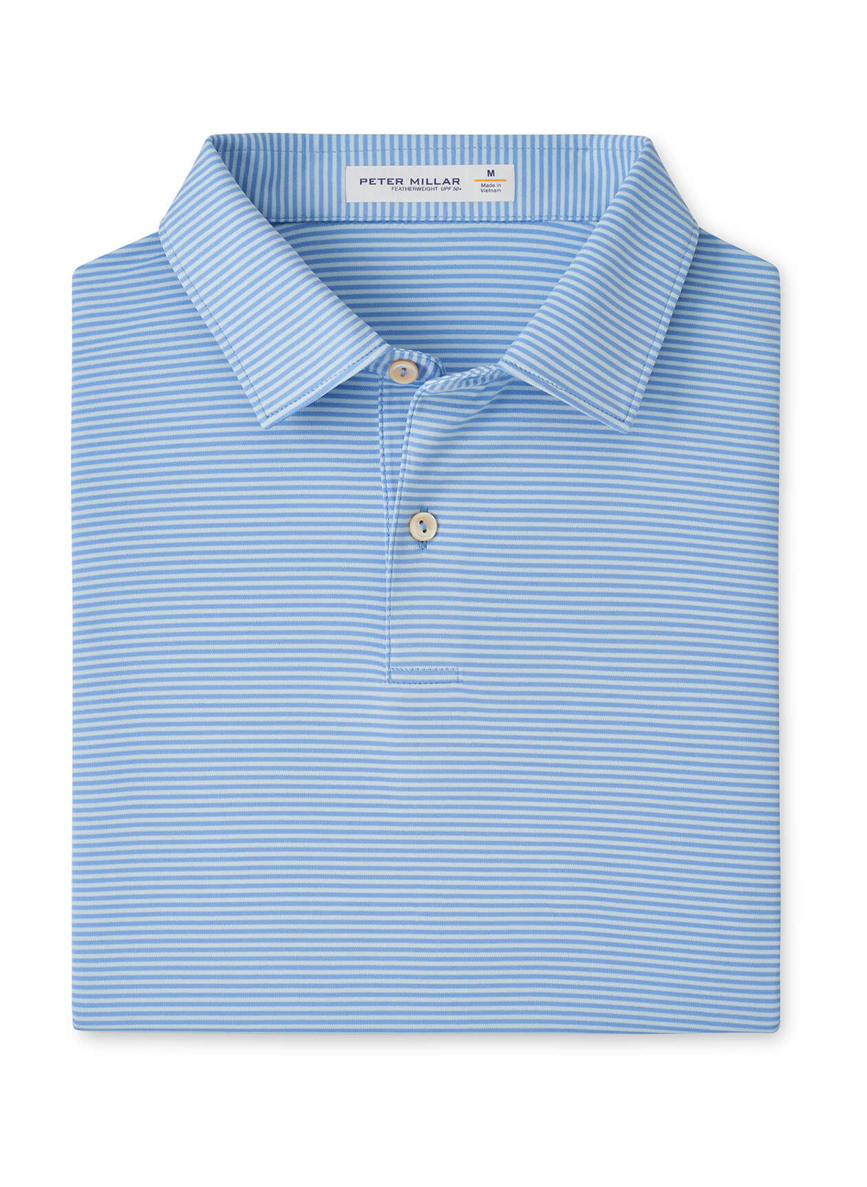 Peter Millar Men's Featherweight Market Stripe Performance Polo - Bluebird - SM