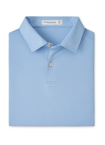 Peter Millar Men's Featherweight Market Stripe Performance Polo - Bluebird - SM
