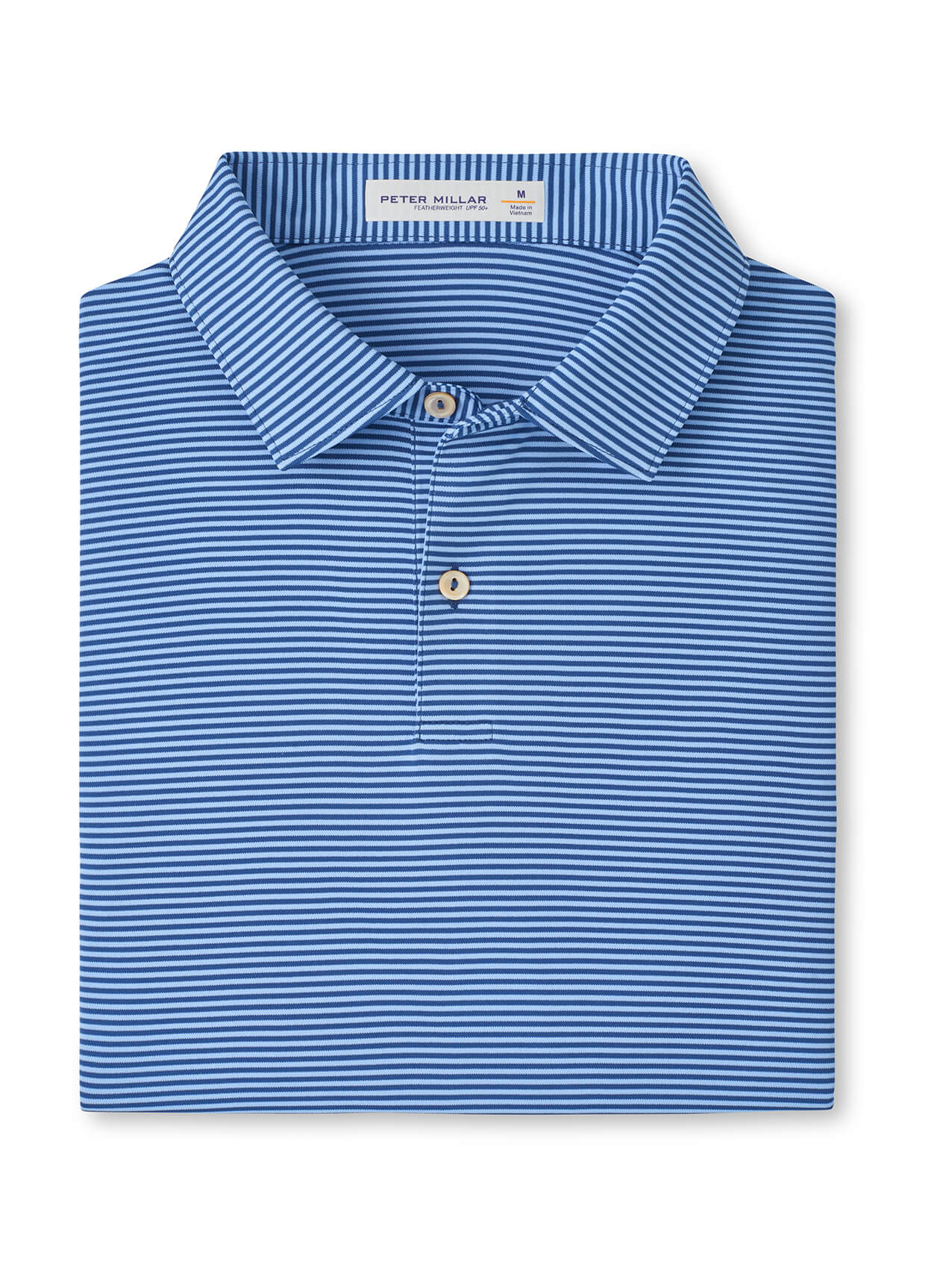 Peter Millar Men's Featherweight Market Stripe Performance Polo - Bluebird - MD