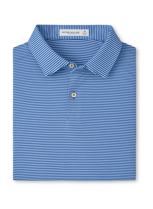 Peter Millar Men's Featherweight Market Stripe Performance Polo - Bluebird - MD