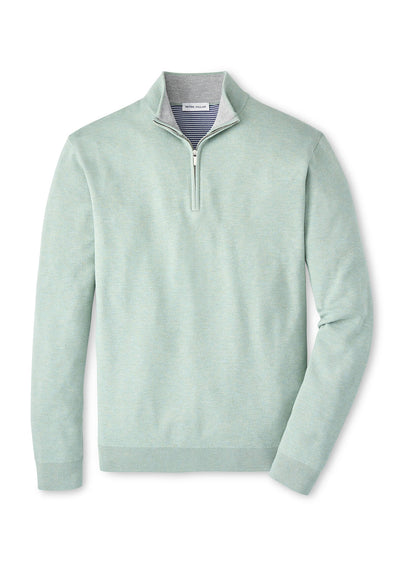 Peter Millar Men's Coolspun Lite Cotton Quarter-Zip Sweater - Black - MD