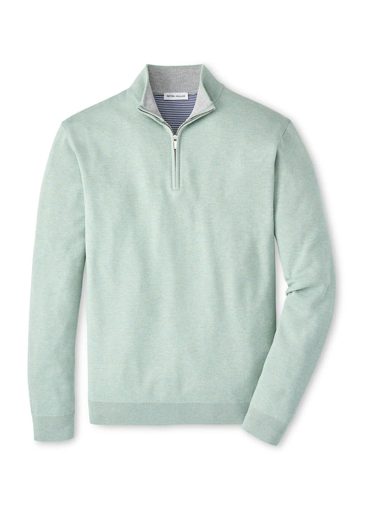 Peter Millar Men's Coolspun Lite Cotton Quarter-Zip Sweater - Black - MD