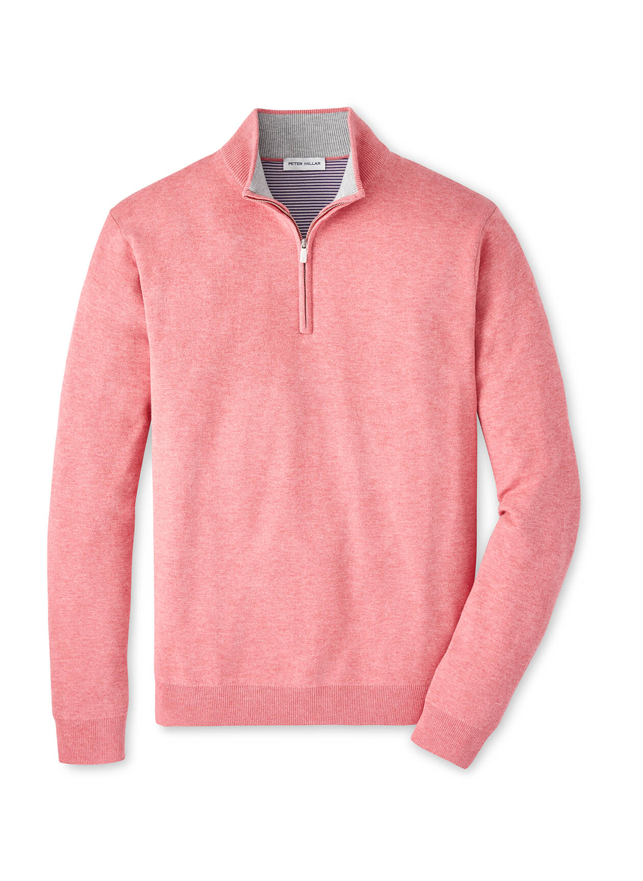 Peter Millar Men's Coolspun Lite Cotton Quarter-Zip Sweater - Black - LG