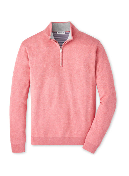 Peter Millar Men's Coolspun Lite Cotton Quarter-Zip Sweater - Black - LG