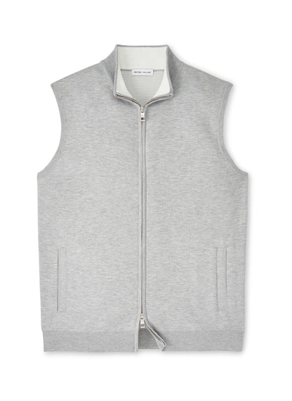 Peter Millar Men's Coolspun Lite Full Zip Sweater Vest - British Grey - SM