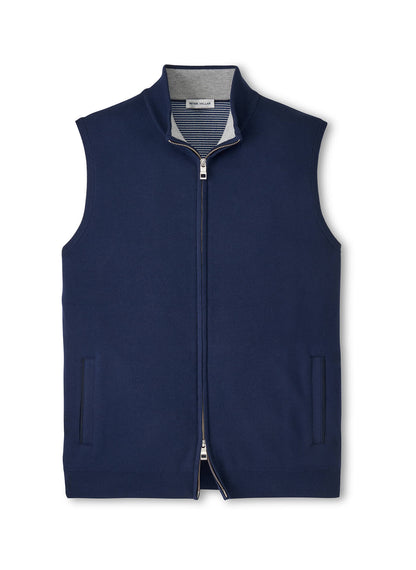 Peter Millar Men's Coolspun Lite Full Zip Sweater Vest - British Grey - MD