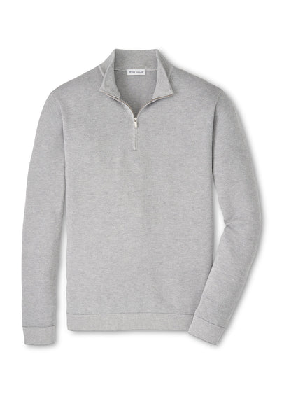 Peter Millar Men's Coolspun Lite Birdseye Quarter Zip Sweater - Gale Grey - SM