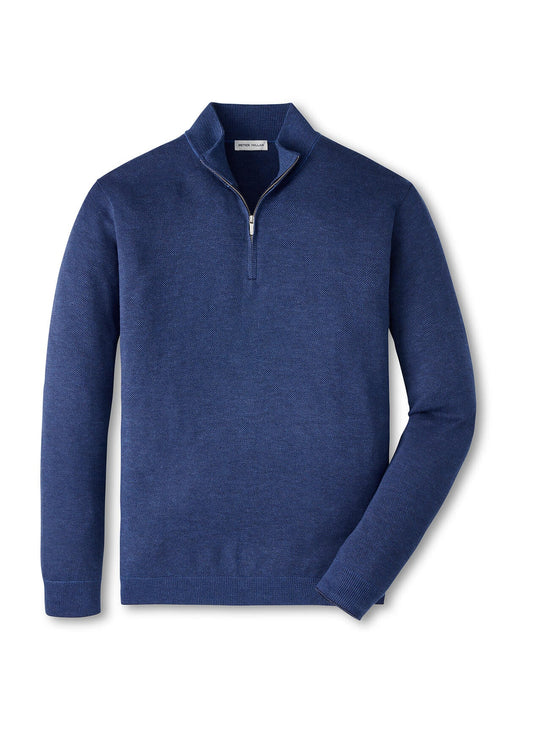Peter Millar Men's Coolspun Lite Birdseye Quarter Zip Sweater - Gale Grey - MD