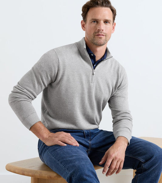 Peter Millar Men's Coolspun Lite Birdseye Quarter Zip Sweater