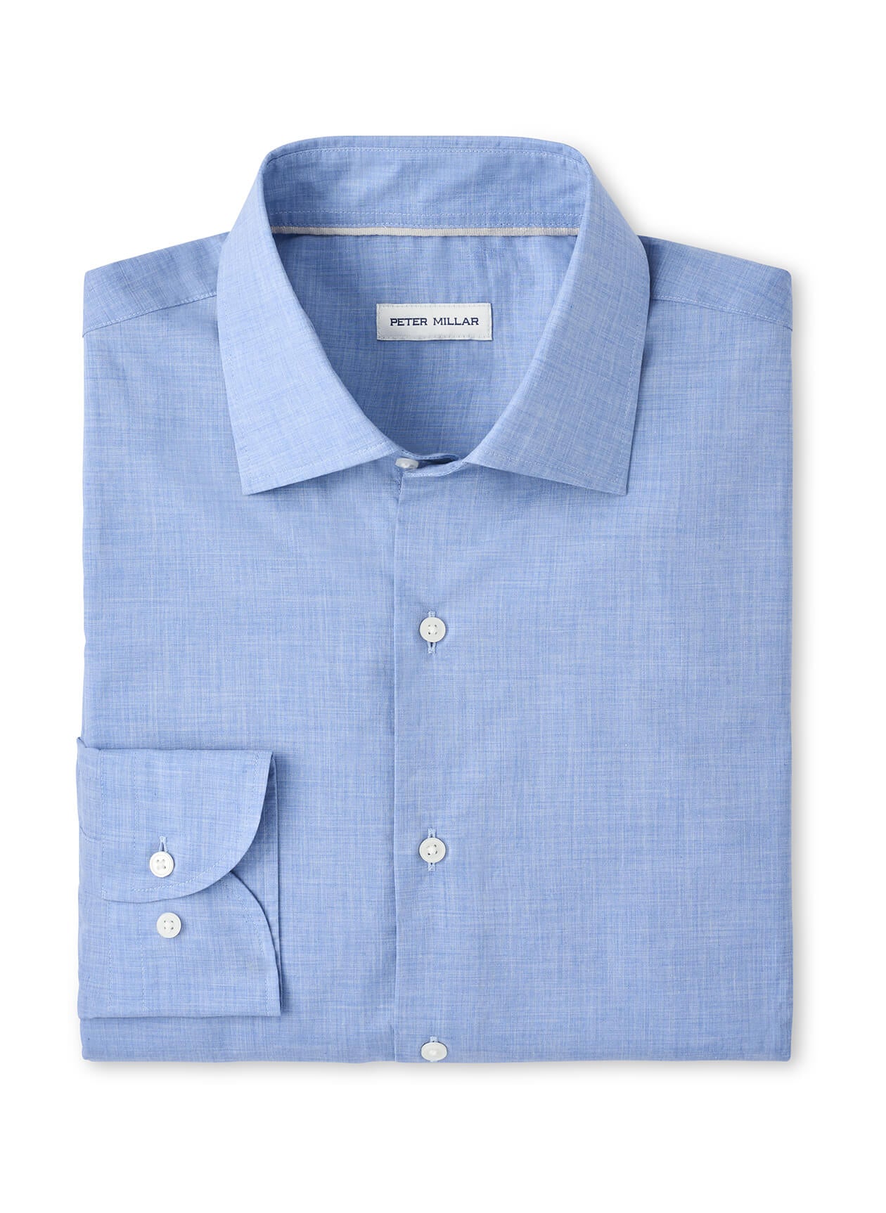 Peter Millar Men's Brighton Perfect Poplin Sport Shirt - Cottage Blue - SM