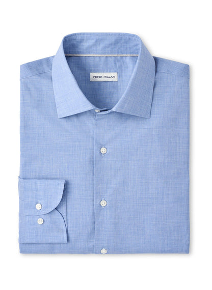Peter Millar Men's Brighton Perfect Poplin Sport Shirt - Cottage Blue - SM