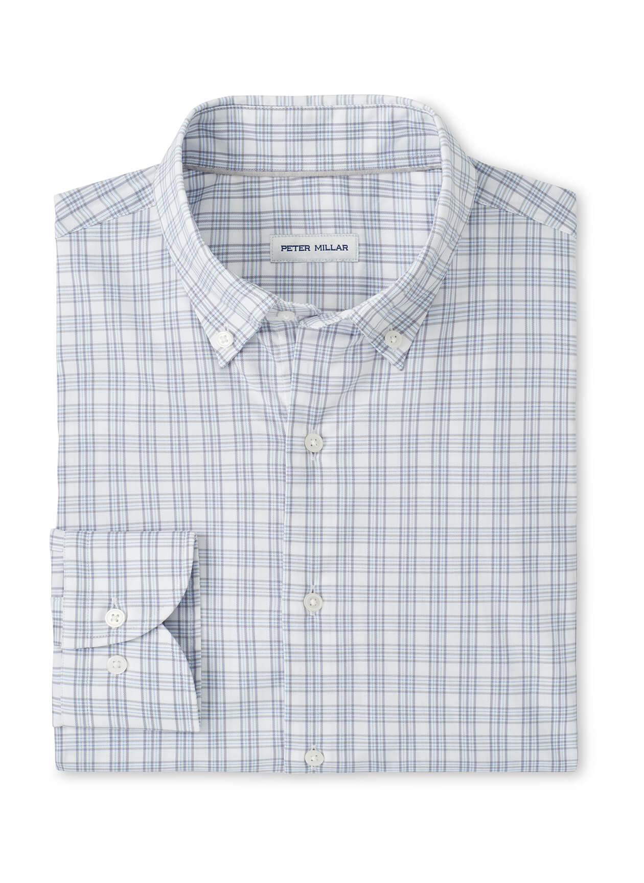 Peter Millar Men's Douglas Crown Lite Cotton-Stretch Sport Shirt - Gale Grey - SM