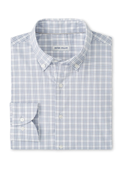 Peter Millar Men's Douglas Crown Lite Cotton-Stretch Sport Shirt - Gale Grey - SM