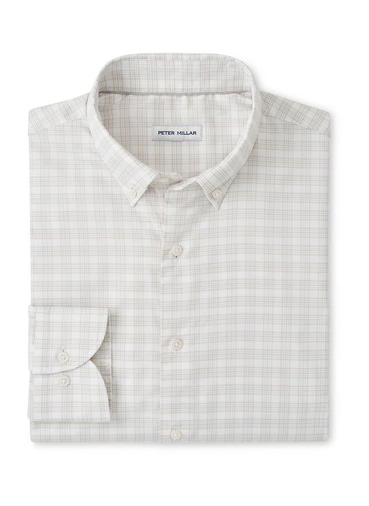 Peter Millar Men's Douglas Crown Lite Cotton-Stretch Sport Shirt - Gale Grey - MD