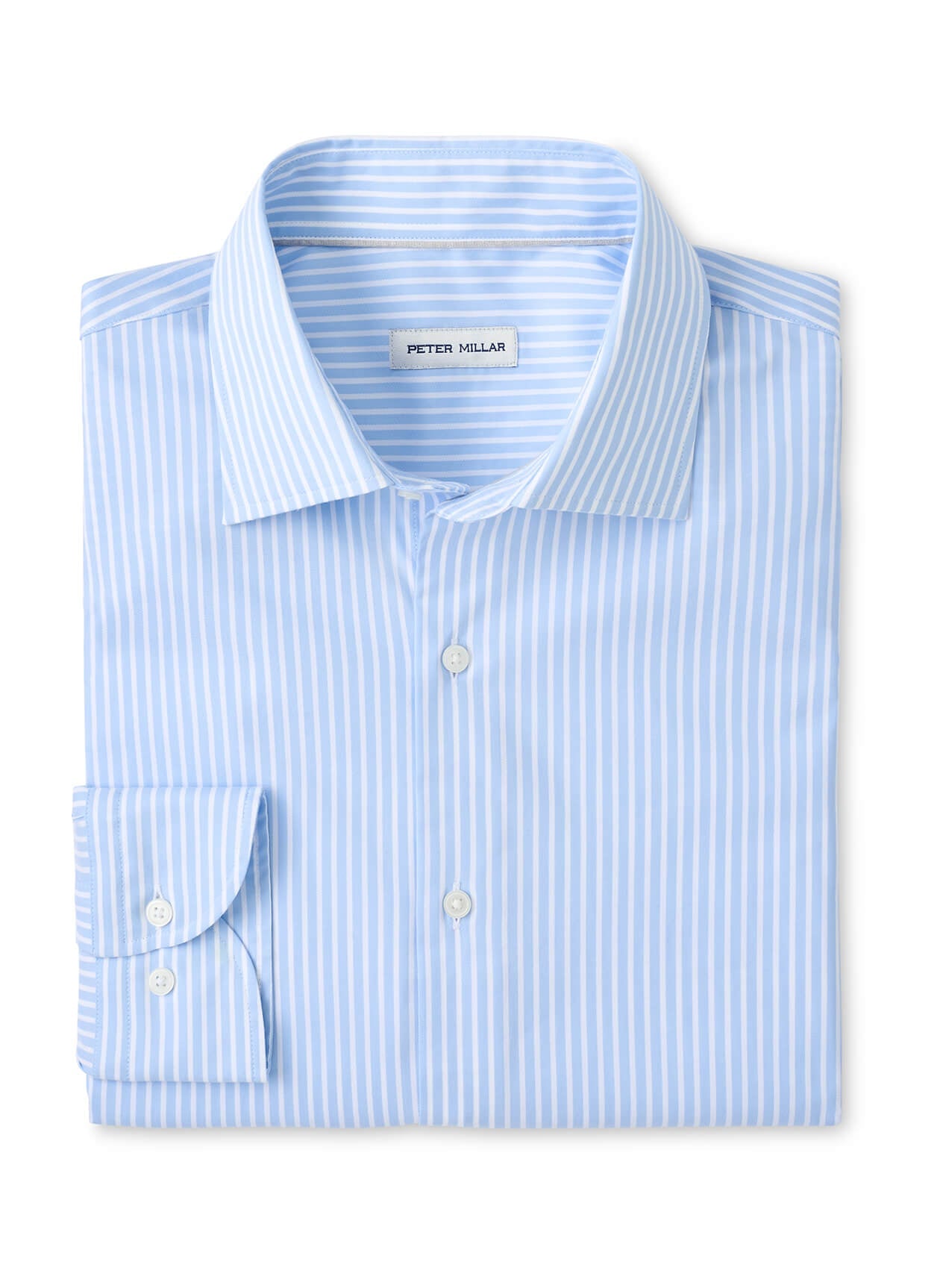 Peter Millar Men's Langley Crown Lite Cotton-Stretch Sport Shirt - Cottage Blue - SM
