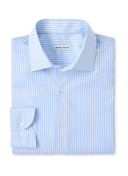 Peter Millar Men's Langley Crown Lite Cotton-Stretch Sport Shirt - Cottage Blue - SM