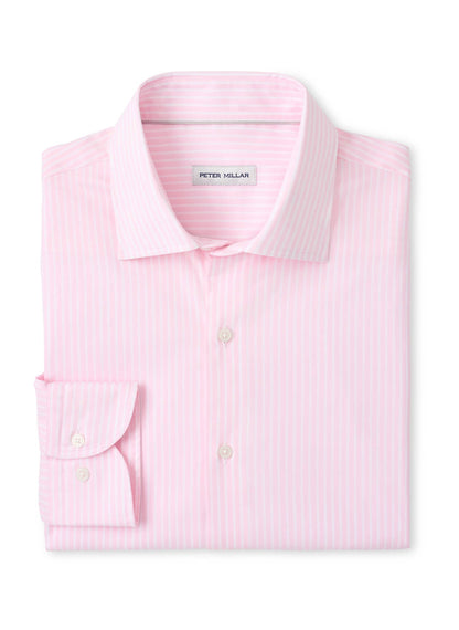 Peter Millar Men's Langley Crown Lite Cotton-Stretch Sport Shirt - Cottage Blue - MD