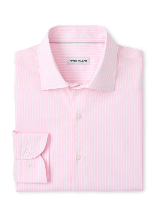 Peter Millar Men's Langley Crown Lite Cotton-Stretch Sport Shirt - Cottage Blue - MD