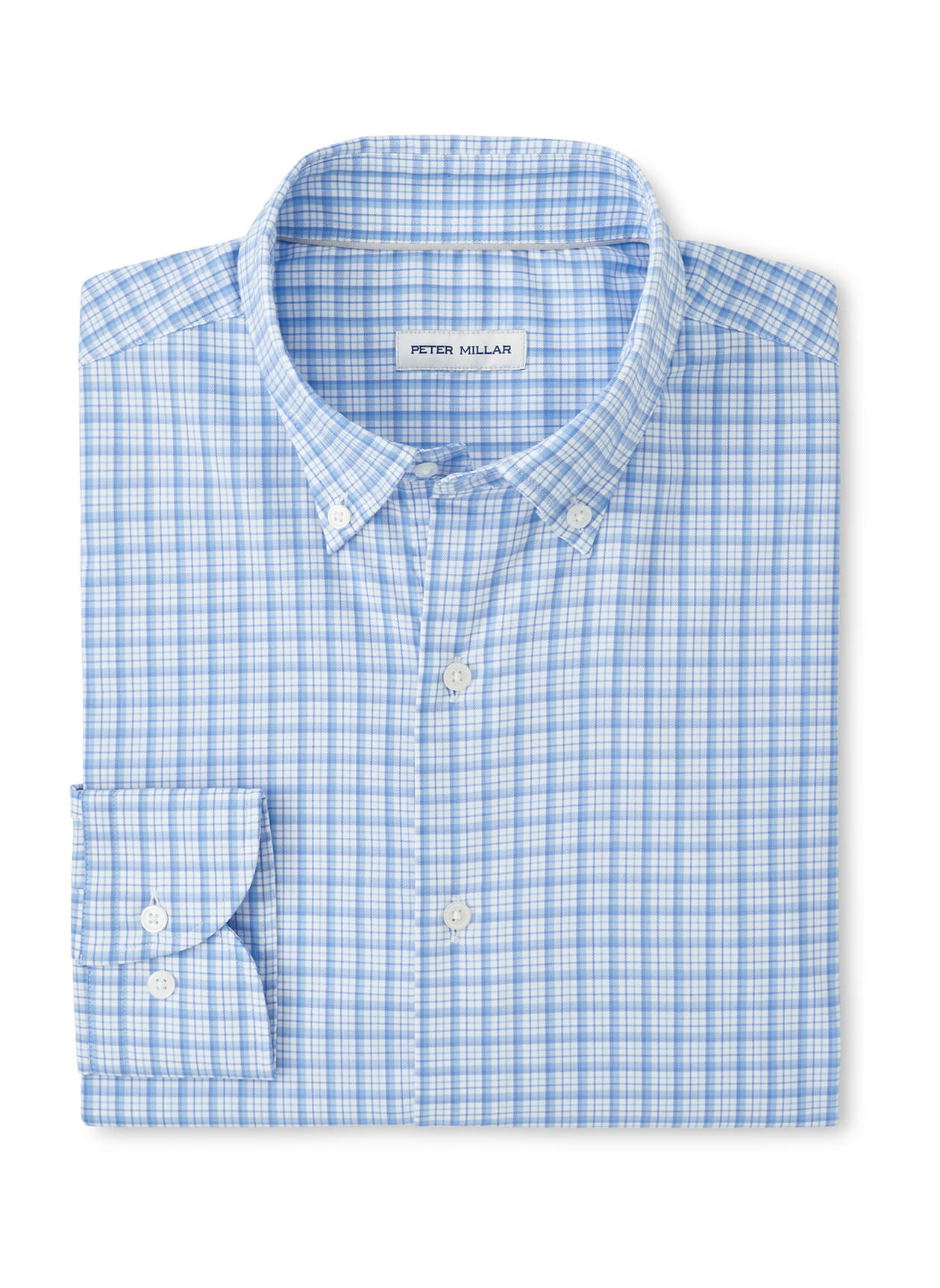 Peter Millar Men's Calvin Crown Lite Cotton-Stretch Sport Shirt - Cottage Blue - SM