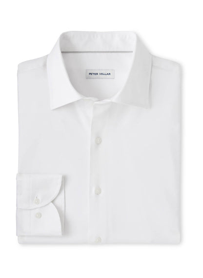 Peter Millar Men's Campbell Perfect Pinpoint Cotton-Stretch Sport Shirt SP26 - Palmer Pink - MD