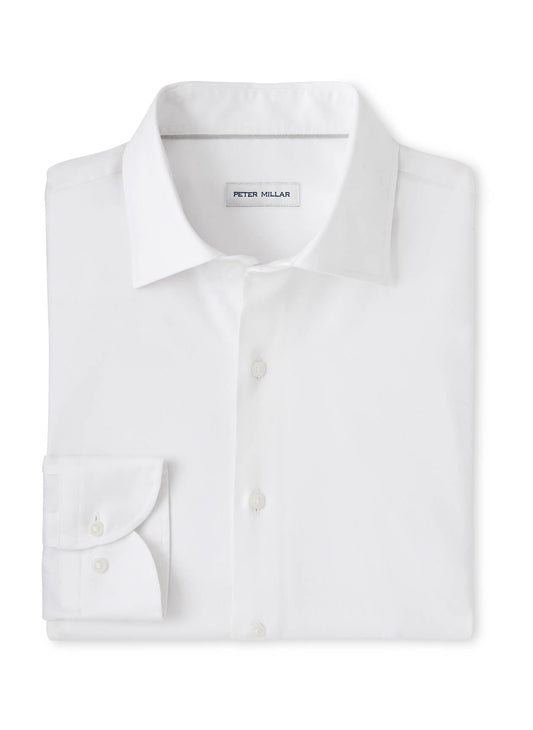 Peter Millar Men's Campbell Perfect Pinpoint Cotton-Stretch Sport Shirt SP26 - Palmer Pink - MD