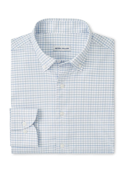 Peter Millar Men's Rommel Performance Twill Sport Shirt - Cottage Blue - SM