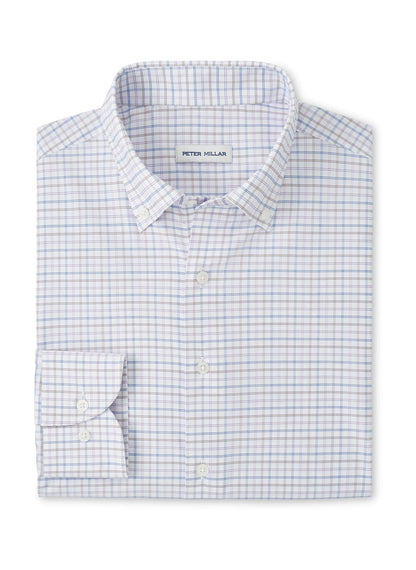 Peter Millar Men's Rommel Performance Twill Sport Shirt - Cottage Blue - MD