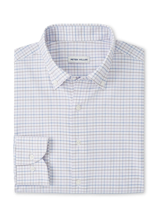 Peter Millar Men's Rommel Performance Twill Sport Shirt - Cottage Blue - MD