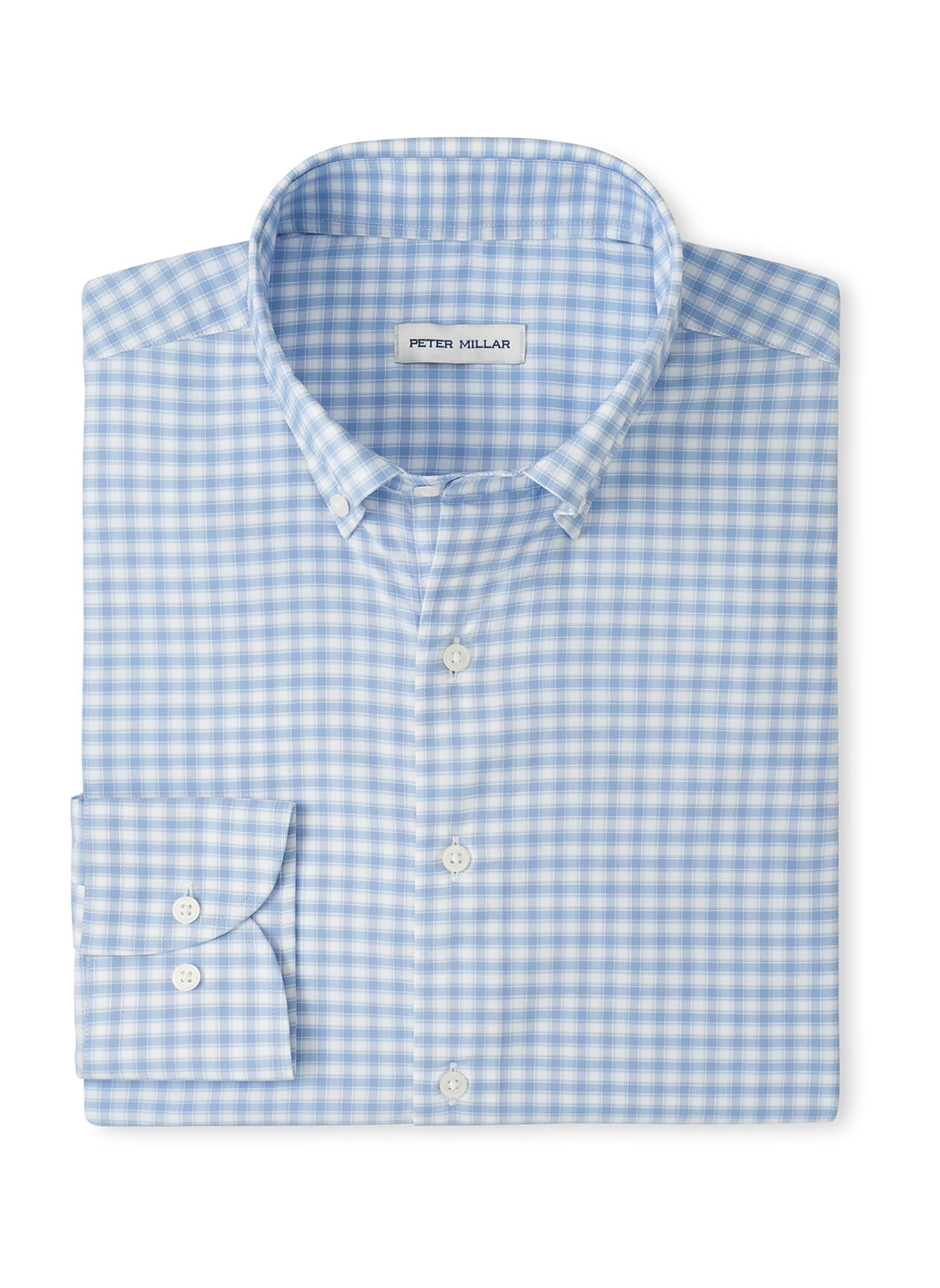 Peter Millar Men's Lewis Performance Twill Sport Shirt - Cloudy Blue - SM