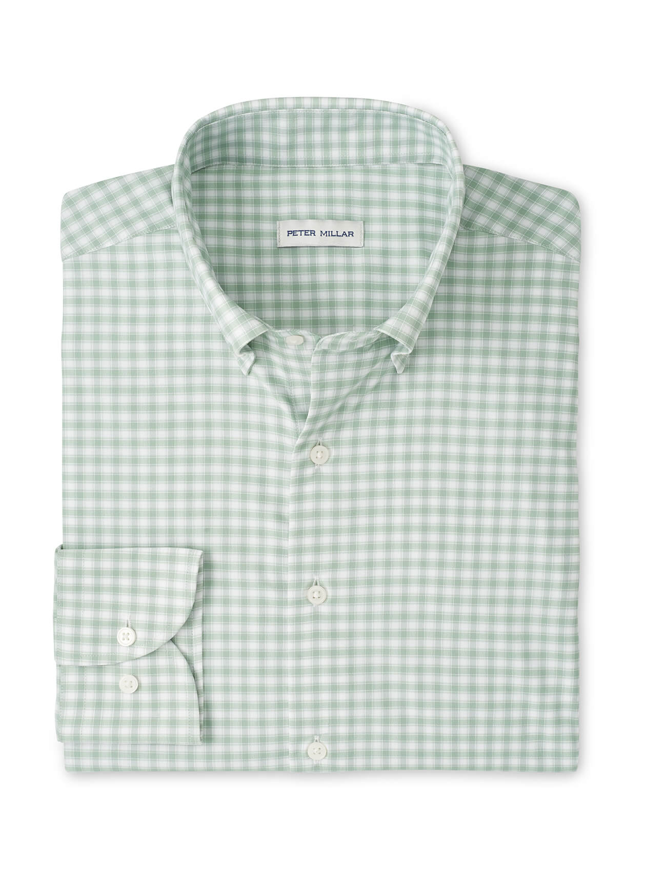 Peter Millar Men's Lewis Performance Twill Sport Shirt - Cloudy Blue - LG