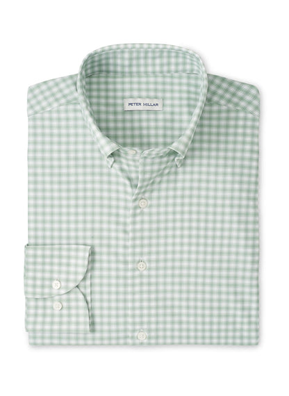 Peter Millar Men's Lewis Performance Twill Sport Shirt - Cloudy Blue - LG