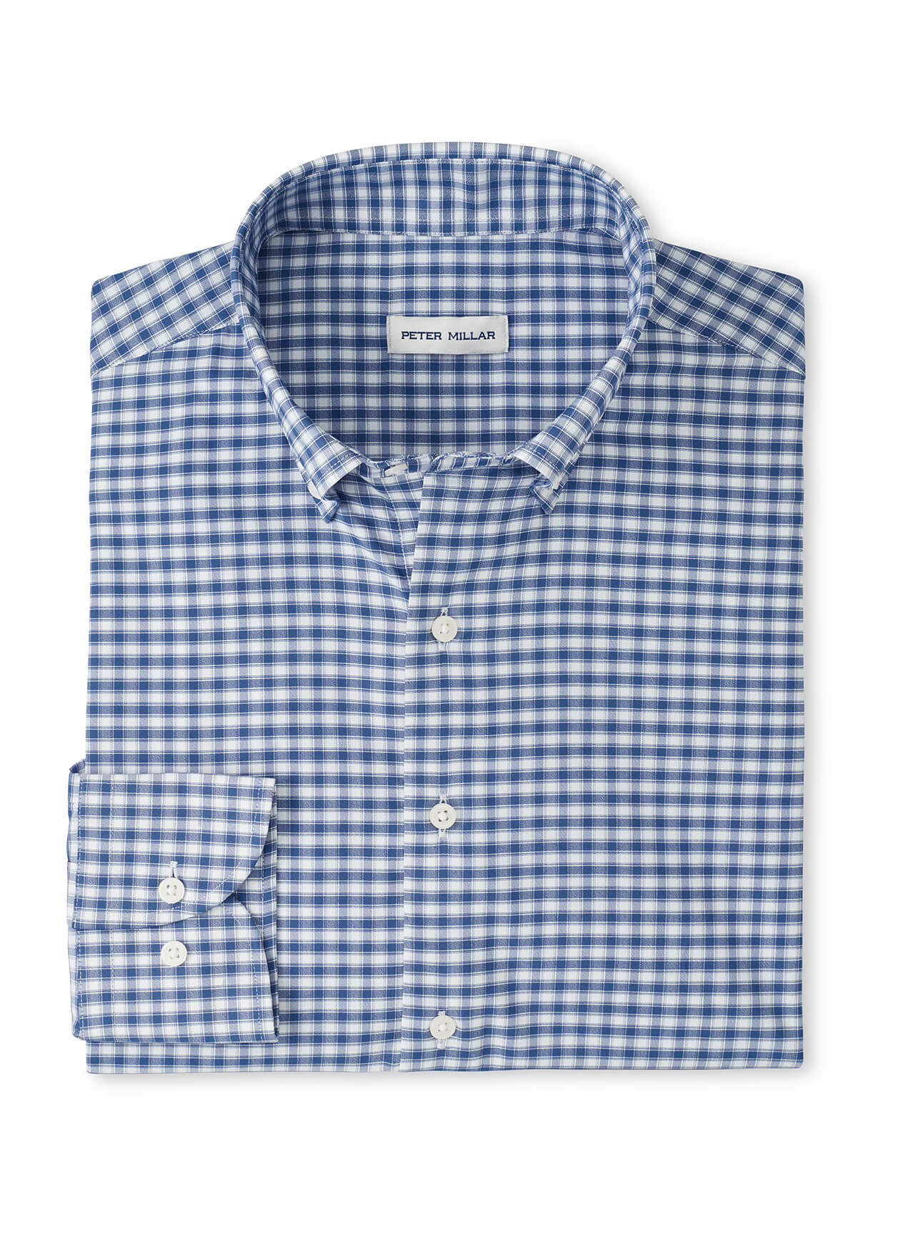 Peter Millar Men's Lewis Performance Twill Sport Shirt - Cloudy Blue - XL