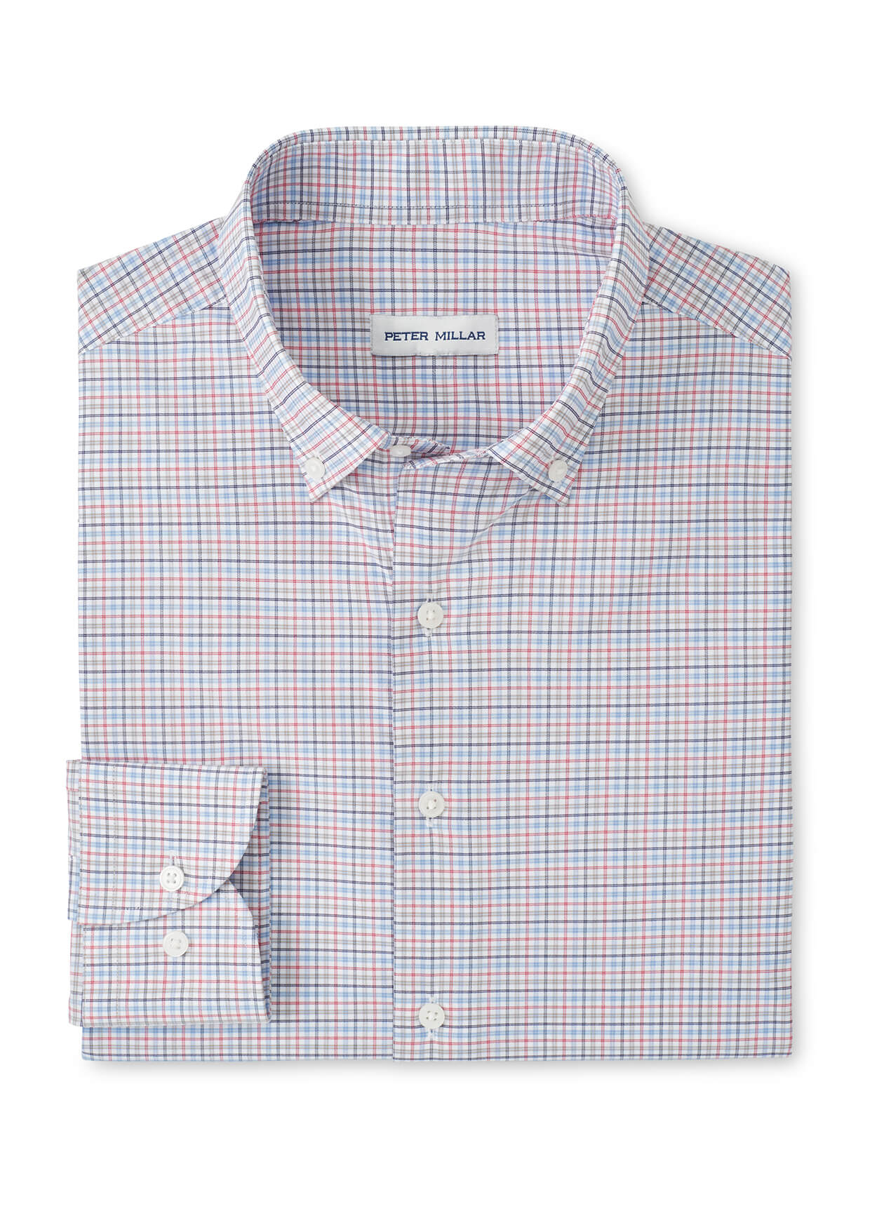 Peter Millar Men's Casey Performance Twill Sport Shirt - Navy - SM