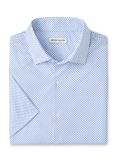 Peter Millar Men's Cecil Performance Poplin Sport Shirt - Cloudy Blue - SM