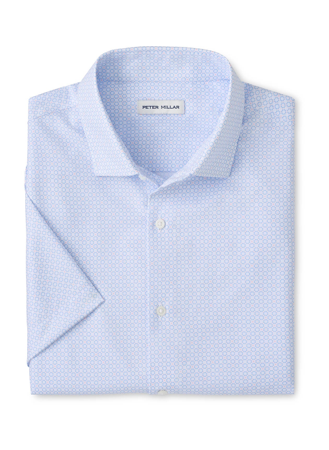 Peter Millar Men's Baldwin Performance Poplin Sport Shirt - Cottage Blue - SM