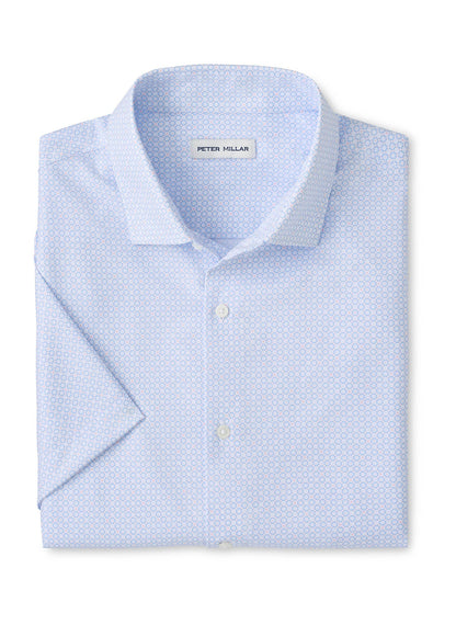 Peter Millar Men's Baldwin Performance Poplin Sport Shirt - Cottage Blue - SM