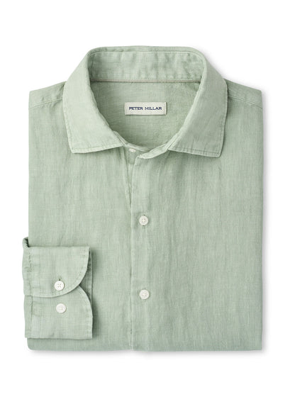 Peter Millar Men's Shoreside Linen Sport Shirt SP26 - Bluebird - MD