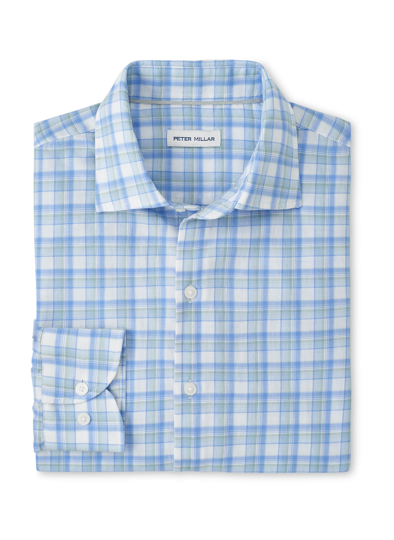 Peter Millar Men's Waterrock Cotton Lyocell Sport Shirt - Stream Blue - SM