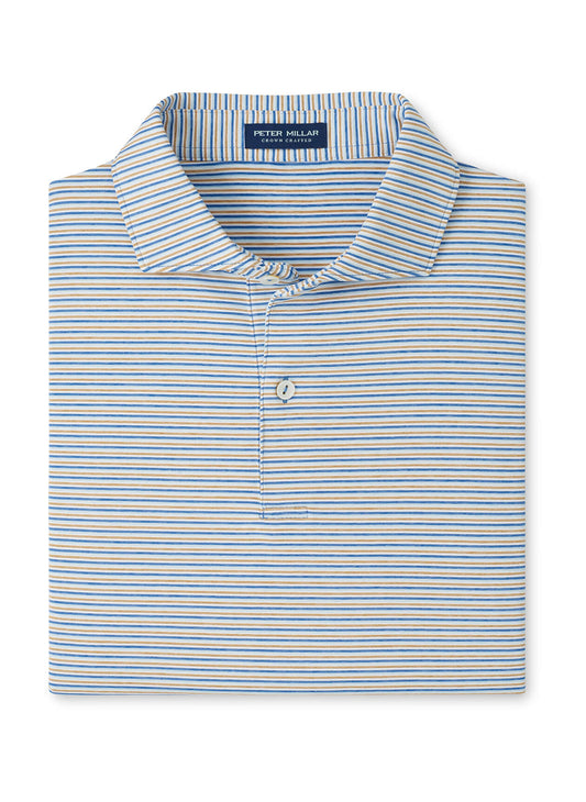 Peter Millar Men's Alda Performance Jersey Polo - Blue Frost - MD