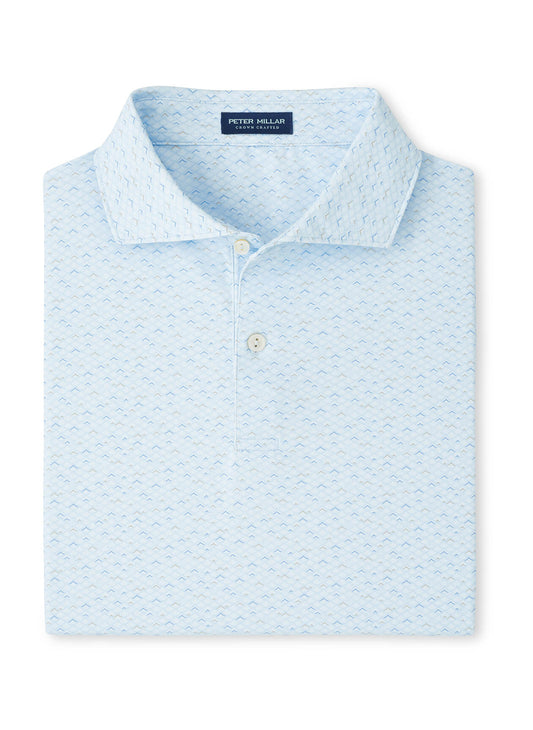 Peter Millar Men's Soprano Waves Performance Jersey Polo - Blue Brisk - SM