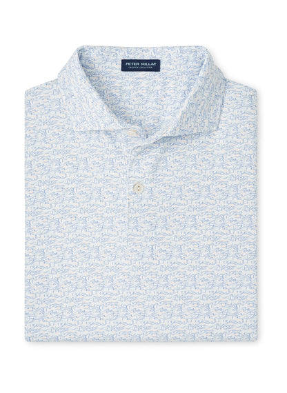 Peter Millar Men's Melody Sea Performance Jersey Polo - White - SM