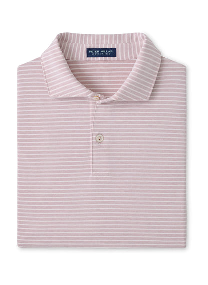 Peter Millar Men's Albatross Stripe Cotton-Blend Pique Polo - Blue Brisk - LG