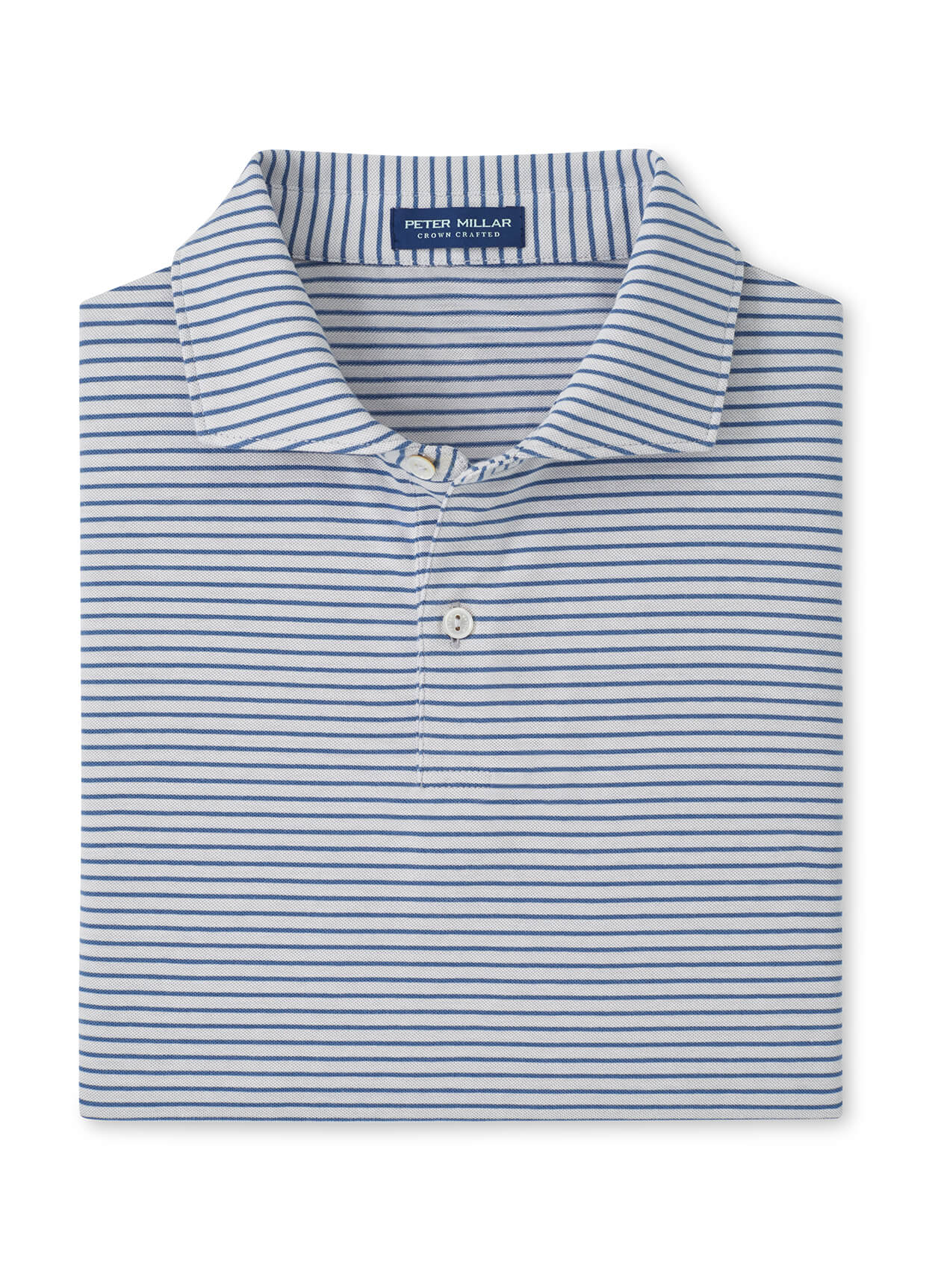 Peter Millar Men's Albatross Stripe Cotton-Blend Pique Polo - Blue Brisk - XL
